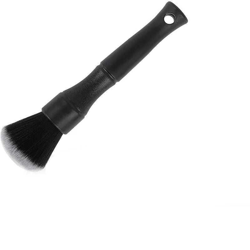 Black ultra-soft pig hair car detailing brush for interior dashboard and vent cleaning