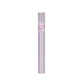 Clear glass telescopic smoke pipe with straight design and pink tint showing suction nozzle