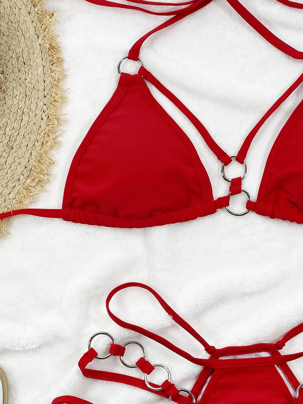 Women's separated bikini swimwear set in nylon fabric with multiple colour options