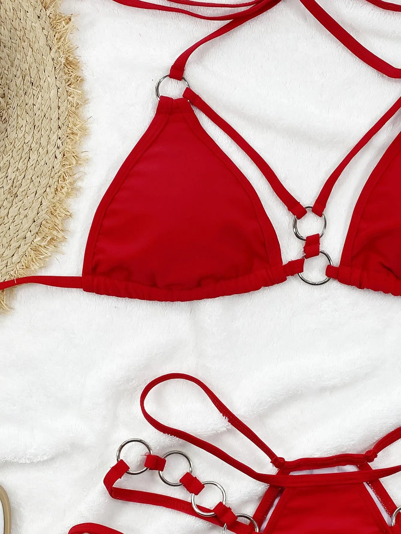 Women's separated bikini swimwear set in nylon fabric with multiple colour options