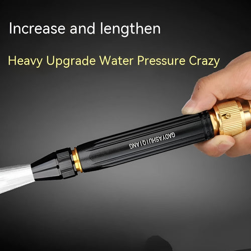 Black diamond car wash gun with straight spray design measuring 17.7 cm length