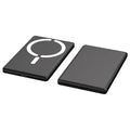 Ultra-thin magnetic power bank in dark gray, silver, black, or violet colour with alloy shell.