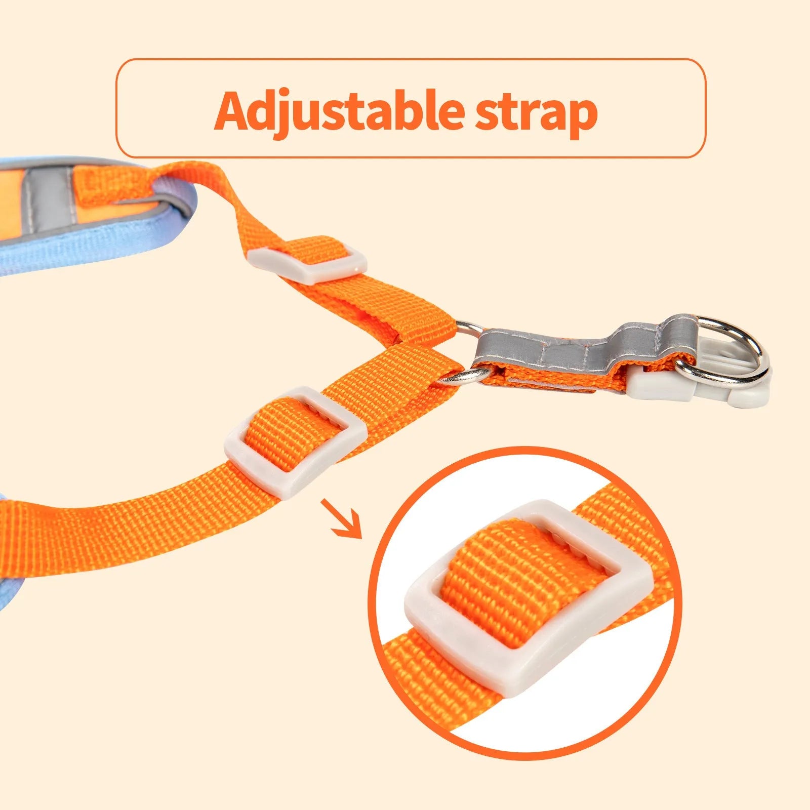Adjustable dog haulage rope harness in six colours with anti-breaking safety feature
