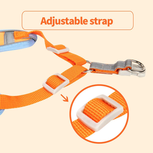 Adjustable dog haulage rope harness in six colours with anti-breaking safety feature