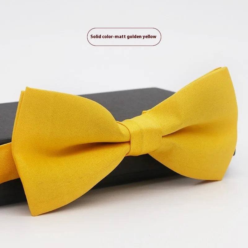Solid colour formal bow tie with flat head design in polyester fabric