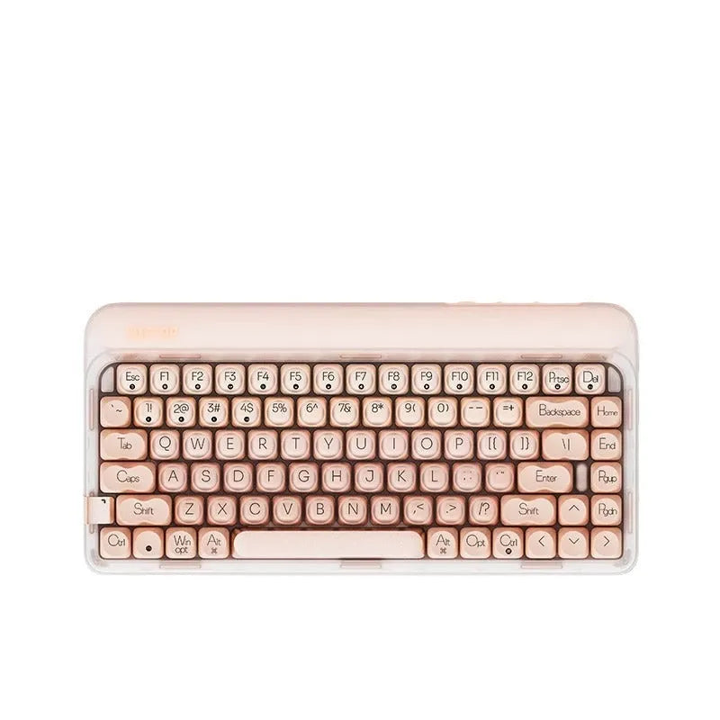 Liquid foundation wireless mechanical keyboard bundle with calculator, light, and mouse on office desk