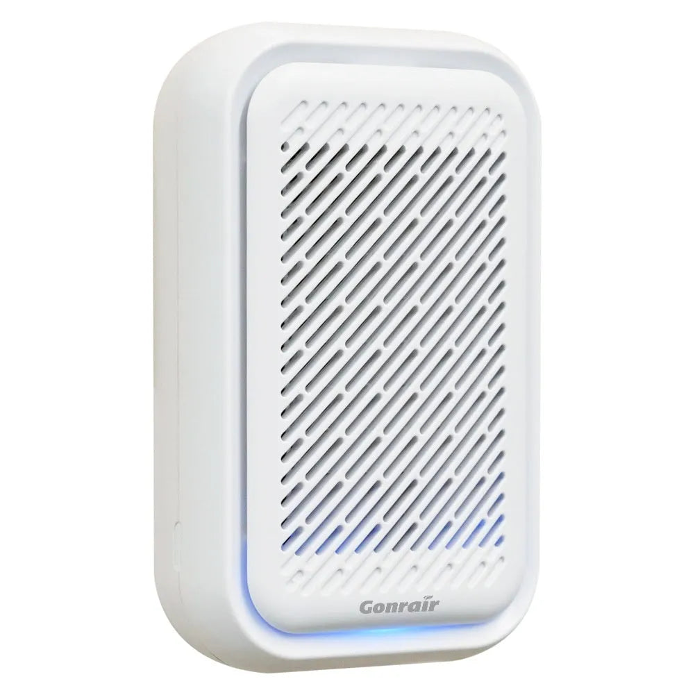 White wall-mounted plug-in air purifier with filter screen for small rooms