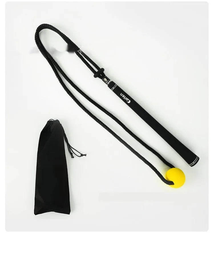 Black silicone elastic golf swing training rope for swing path correction practice