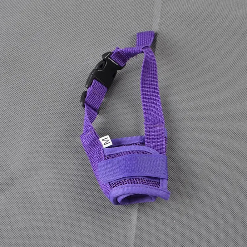 Adjustable plastic dog muzzle in various colours and sizes for biting and barking control