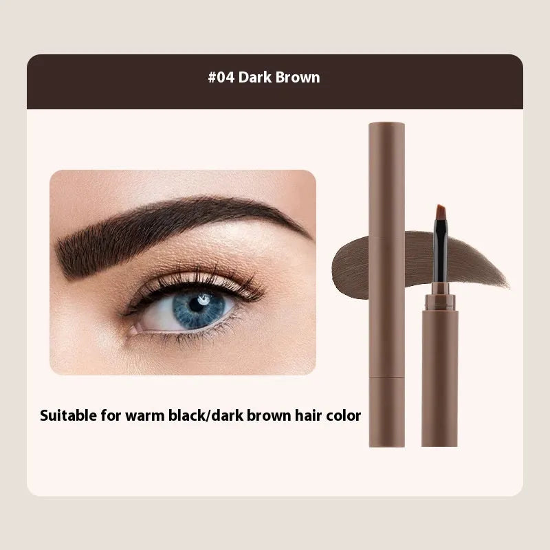 Double-headed eyebrow cream for shaping and colouring, shown in five shade options.