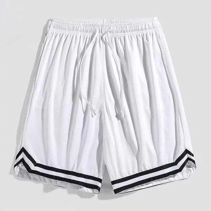 Men's loose casual cropped trousers in a gradient colour pattern.