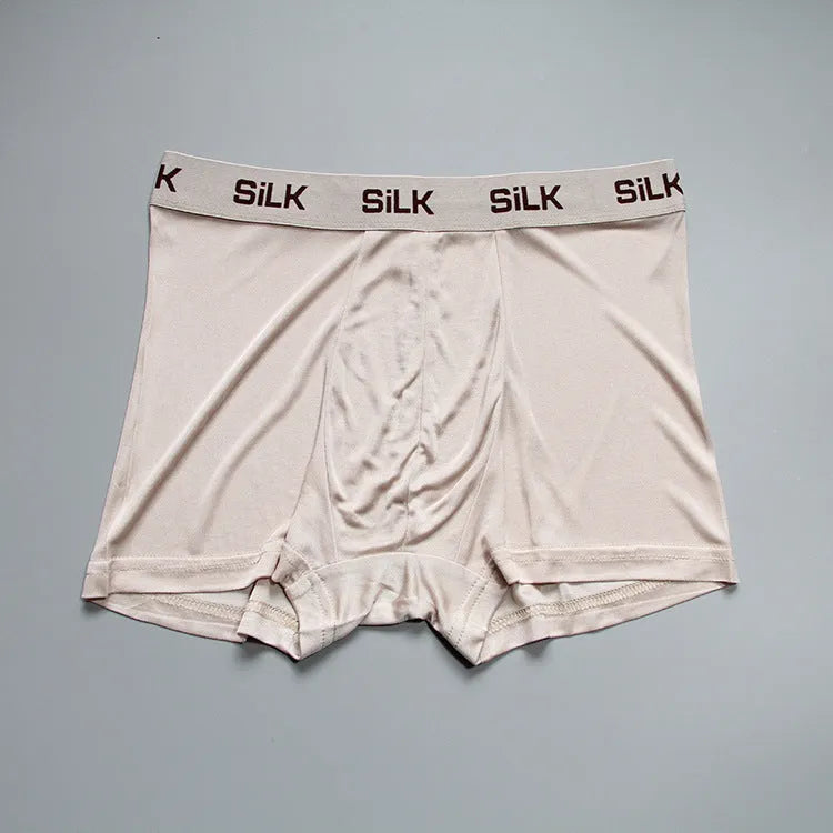 Men's silk loose shorts in navy blue colour with mid waist design