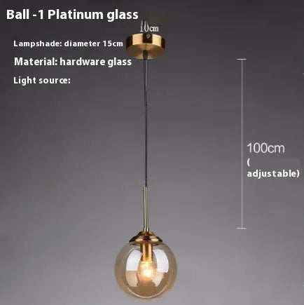 Nordic style round ball glass chandelier ceiling light with clear glass shades.