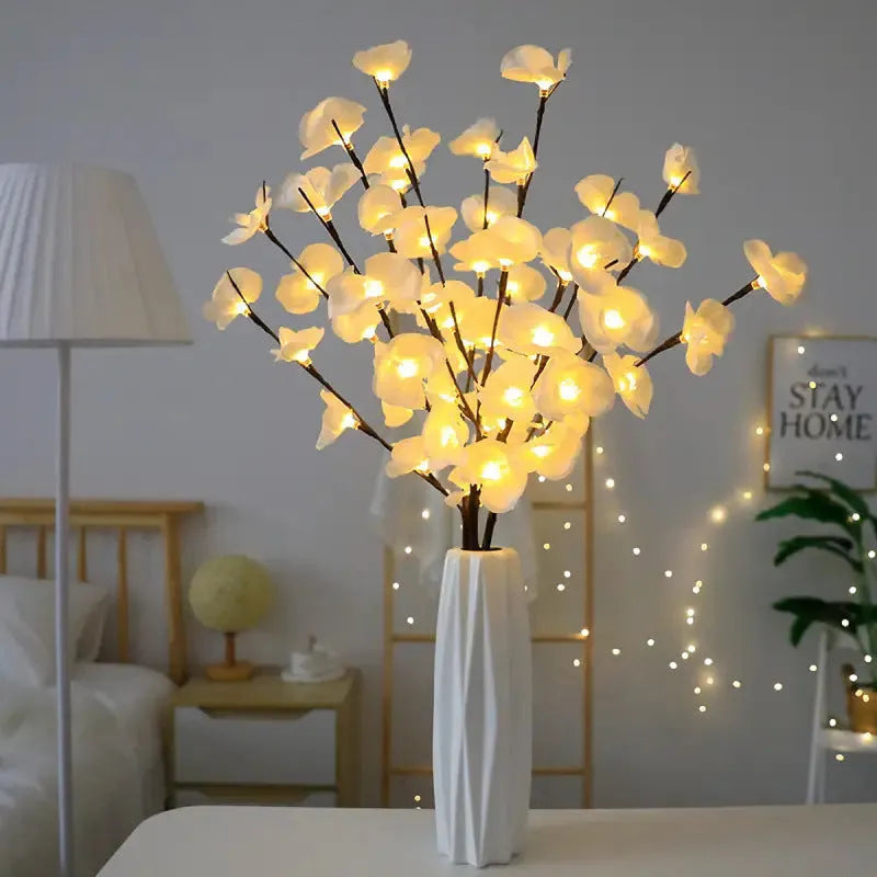 65cm long pink LED phalaenopsis branch decorative light with battery operation for bedroom