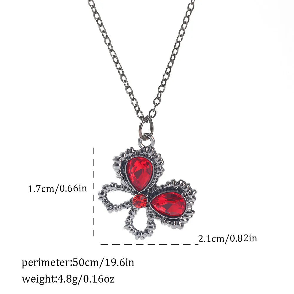 Halloween necklace with electroplated zinc alloy pendant showing spider, bat, and gothic designs on regular chain