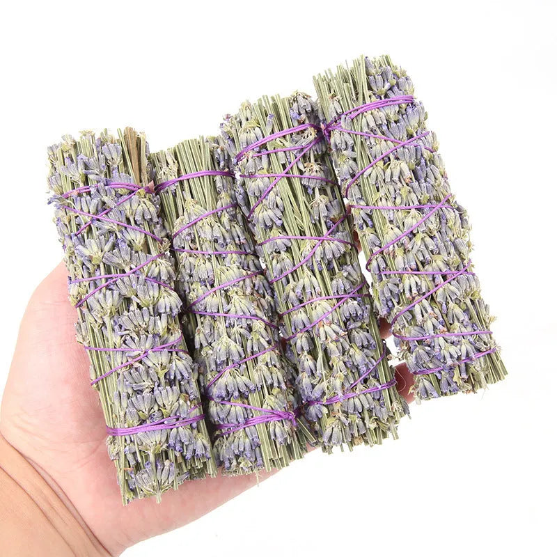 Natural dried flower lavender aromatherapy stick measuring 4 inches long