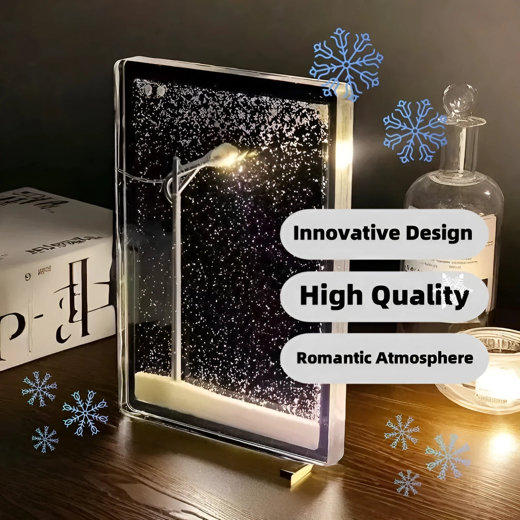 DIY magic snowy landscape night light kit with LED lights for Christmas desktop decor