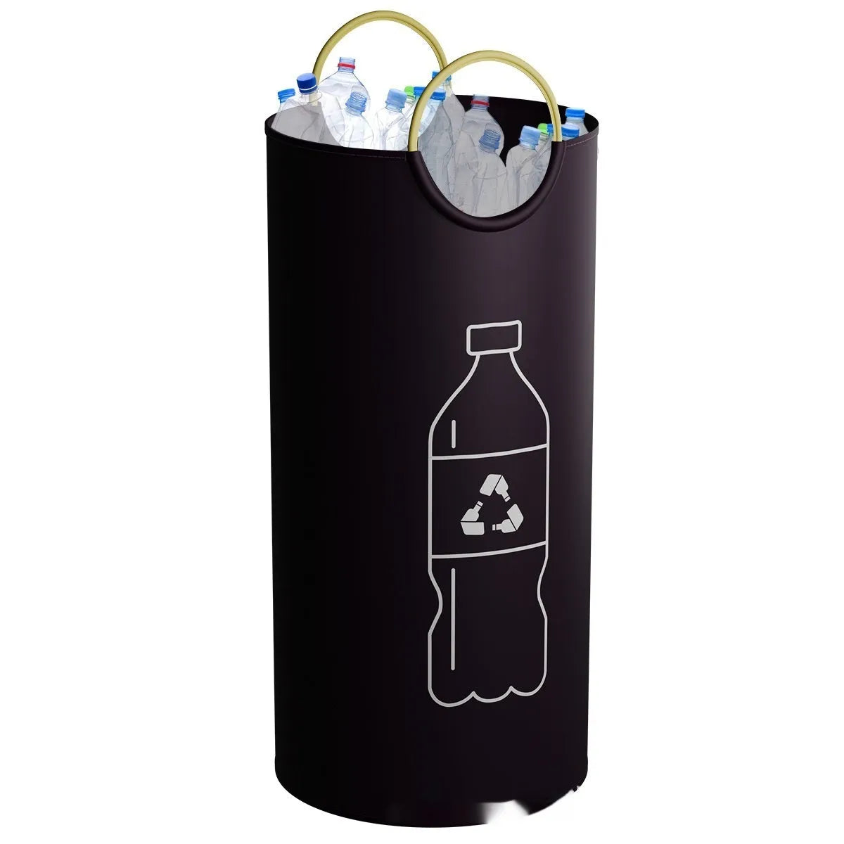 Round portable waste bin with 38cm diameter and 72cm height made from PP plastic