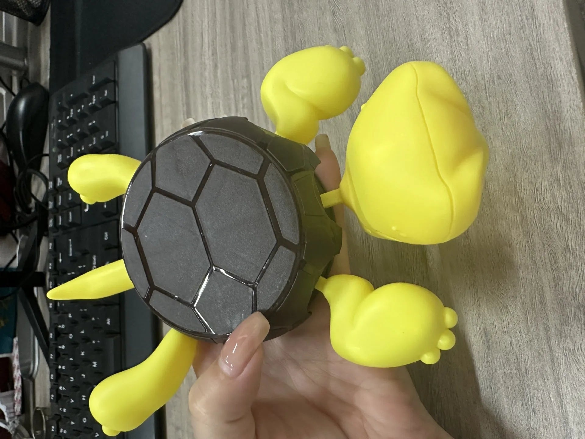 Turtle-shaped ABS plastic coaster in light green, dark green, wheat starch, and yellow colour options.