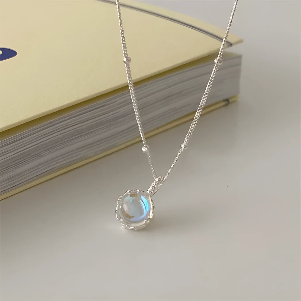 Silver geometric pendant necklace with curb chain adjustable 41-50cm 925 silver women's jewellery