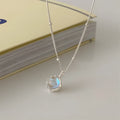 Silver geometric pendant necklace with curb chain adjustable 41-50cm 925 silver women's jewellery