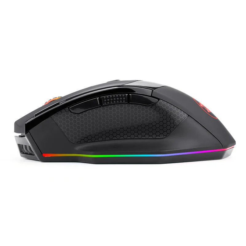 Redragon M801P black wireless gaming mouse with 9 programmable buttons and ergonomic design