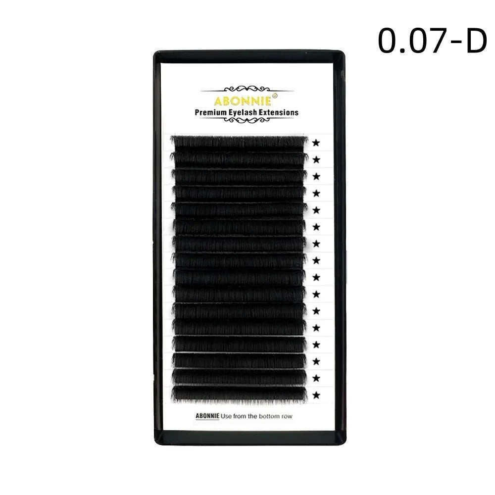16-row dense false eyelashes made from mink hair on a matte wool band, showing length options from 8mm to 18mm.