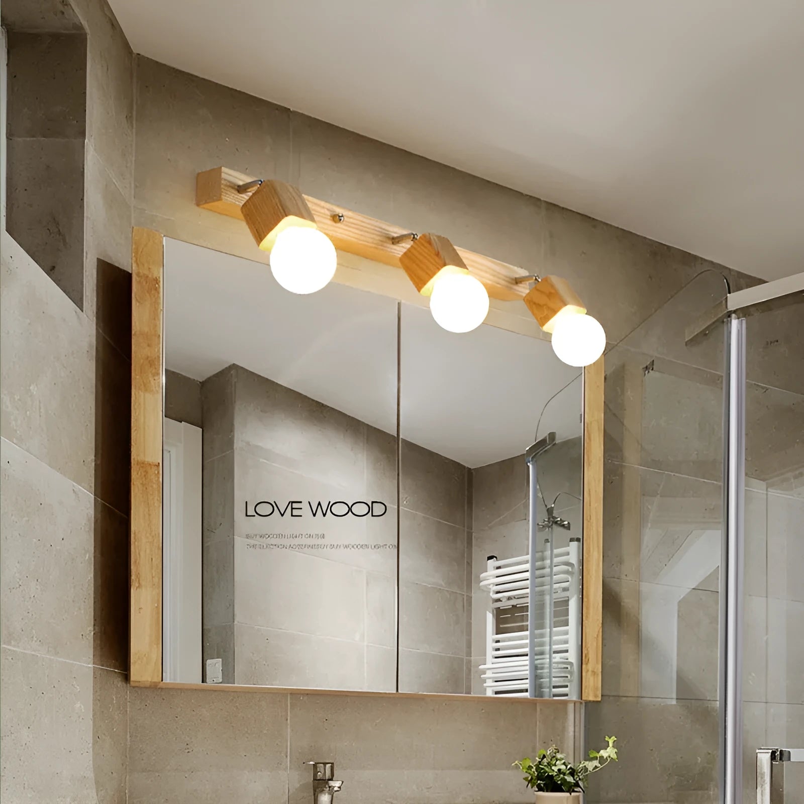 24cm circular mirror finish wall lamp with integrated LED lighting for bathroom or bedroom