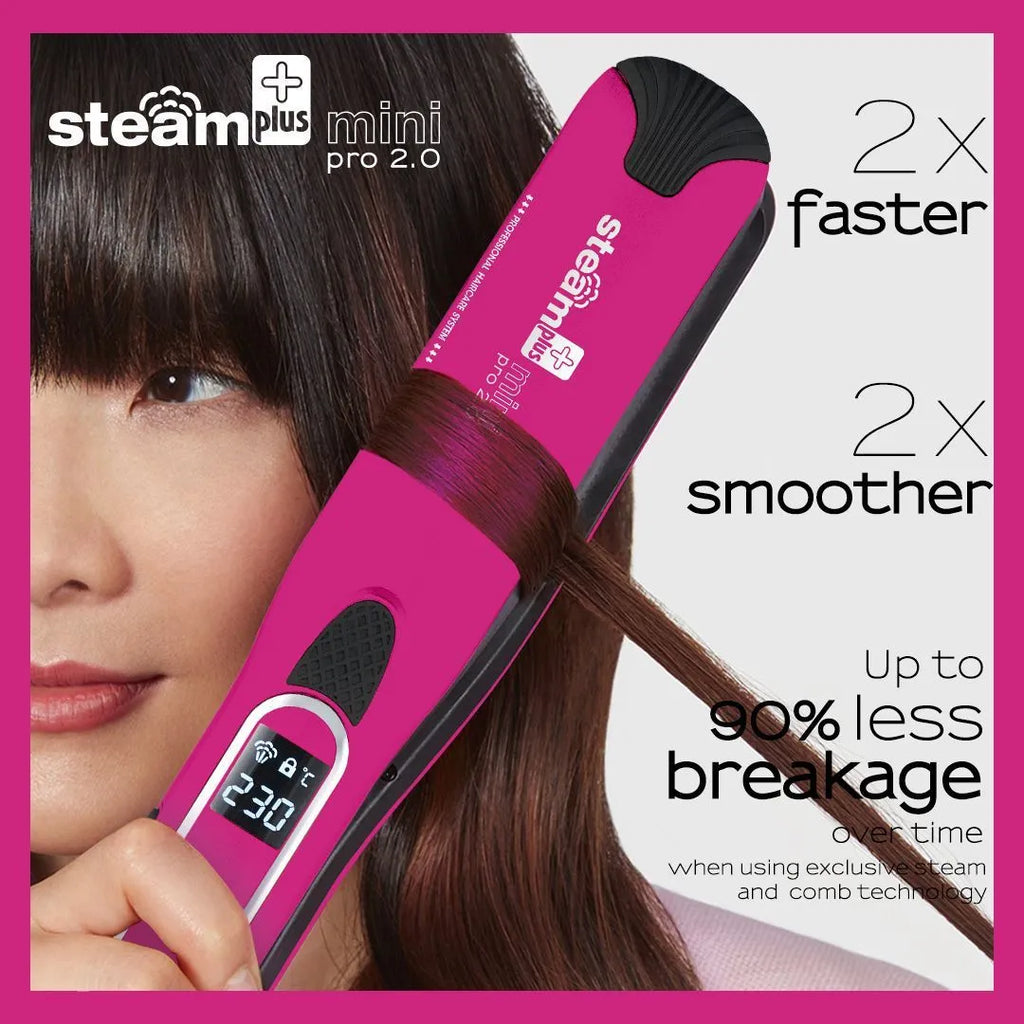 Mini steam splint spray hair straightener in champagne, purple, or rose red colour