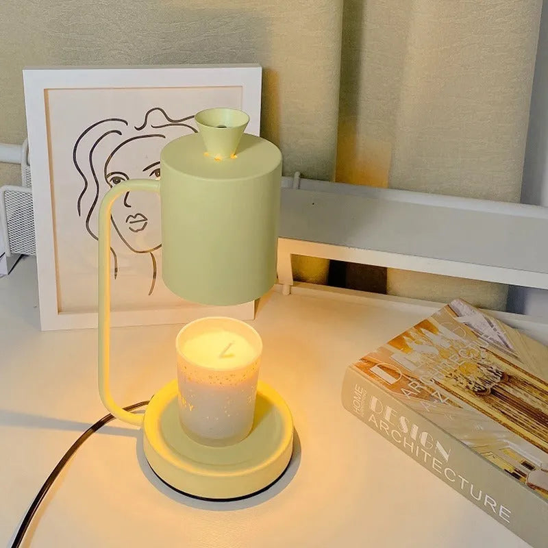 European style aromatherapy melting wax lamp with metal holder and dimmer switch