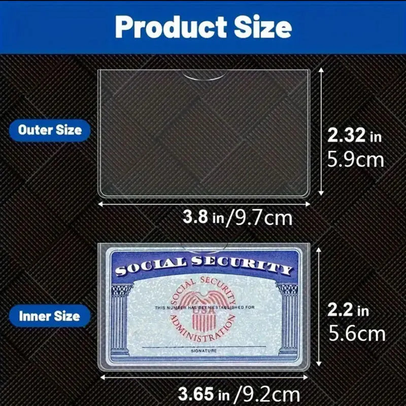 Transparent PVC card holder for social security cards and student IDs
