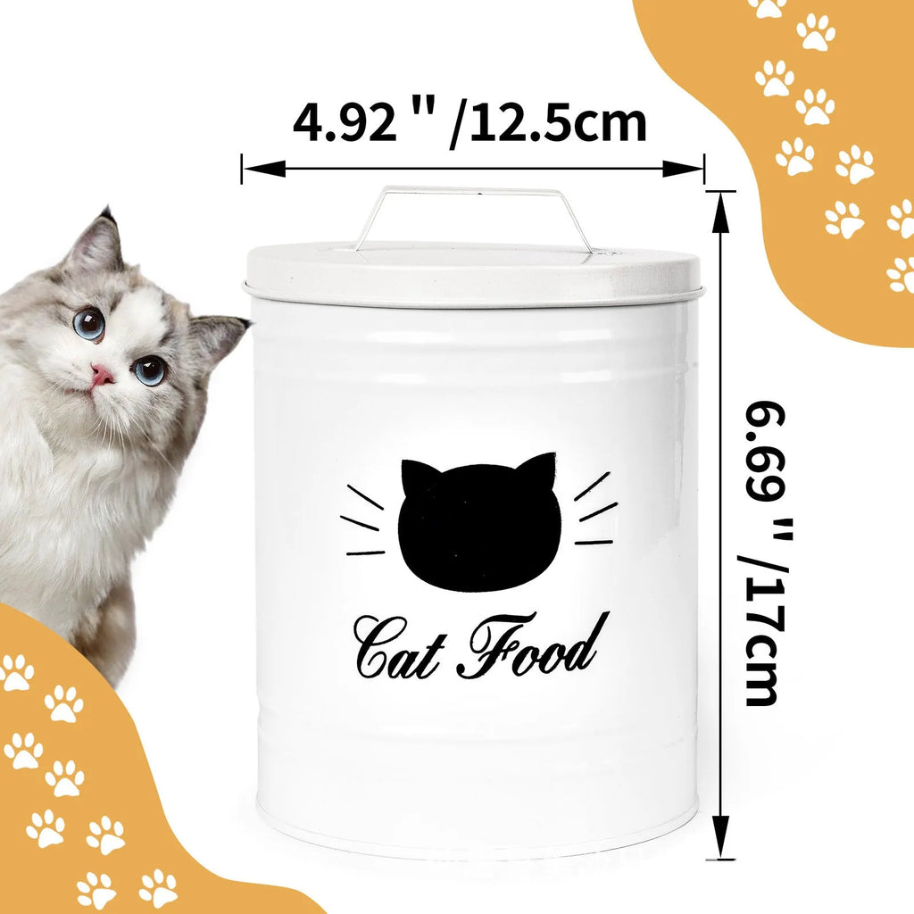 Round iron sheet storage can with black inner box, 301-500ml capacity for dry goods.