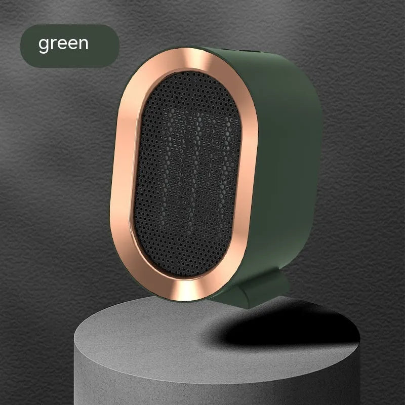 Compact desktop electric heater with ceramic heating element and mechanical control dial