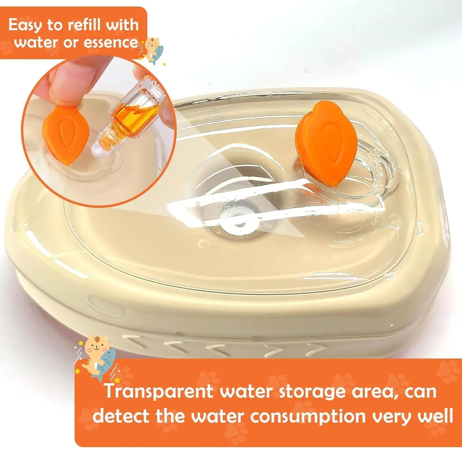 Yellow 4-in-1 cat steam brush with silicone teeth, USB charging port, water tank, and UV lamp for pet grooming.