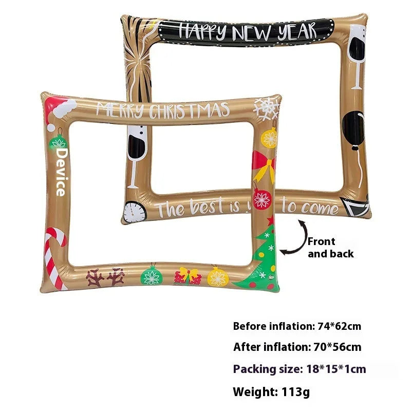 Christmas inflatable photo frame made from PVC for party photography and interactive toy use.