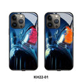 Smart luminous TPU and tempered glass protective case for iPhone models, showing one of the graphic design variants.