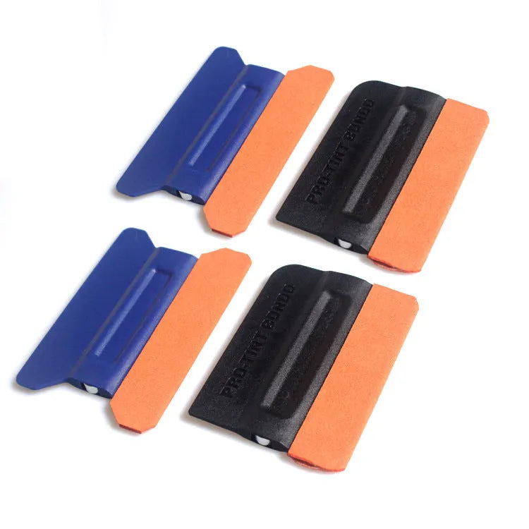 ABS plastic film scraper tool for car vinyl wrap removal with deerskin or wool head options.