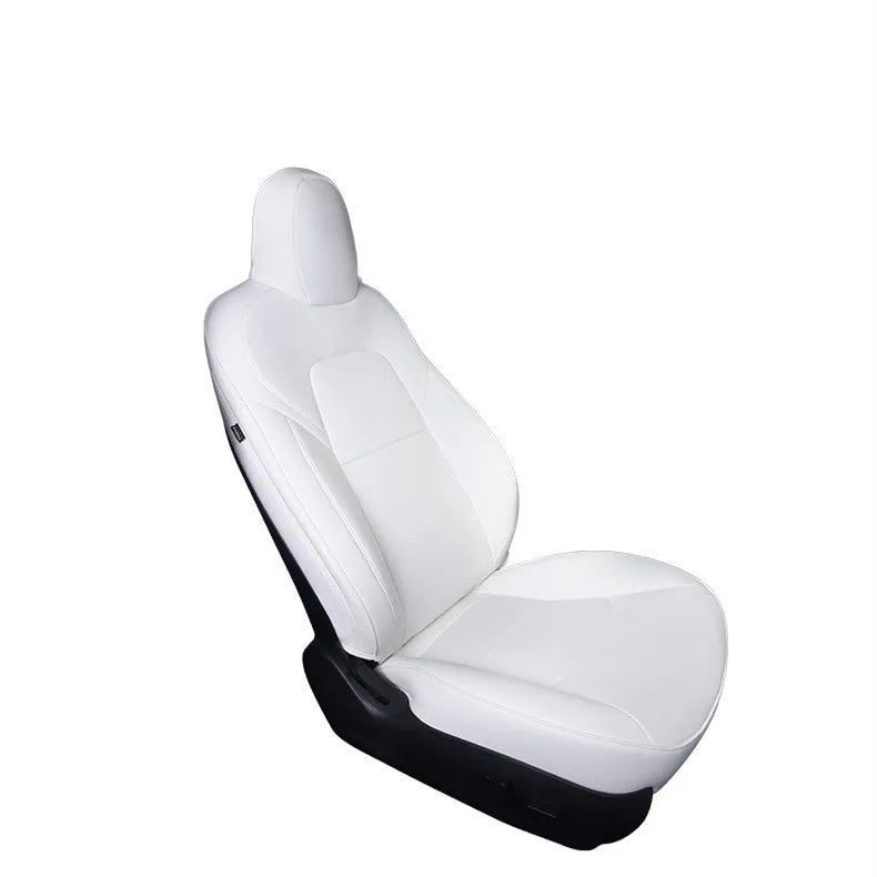 Tesla Model 3 and Model Y PVC seat cover set in black or white for interior protection.