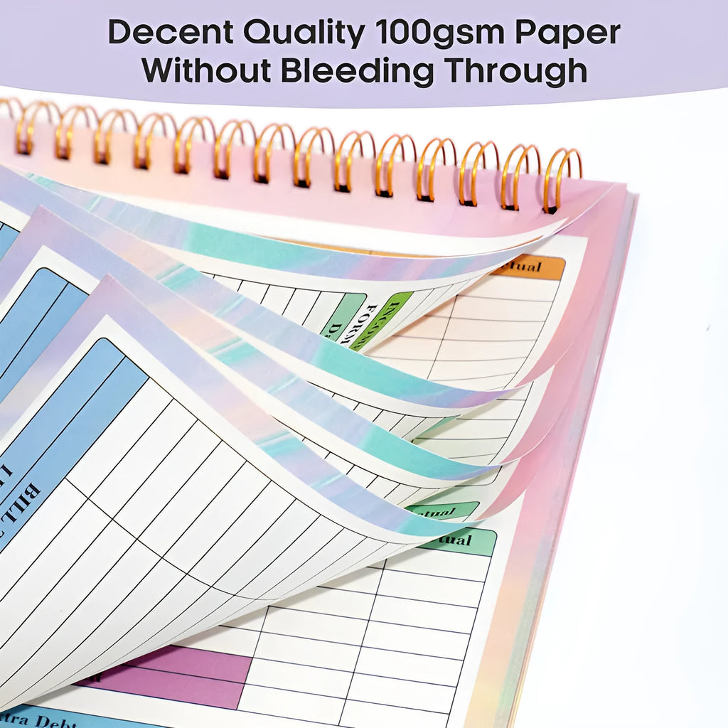 B5 budget tally notebook with spiral binding for financial tracking