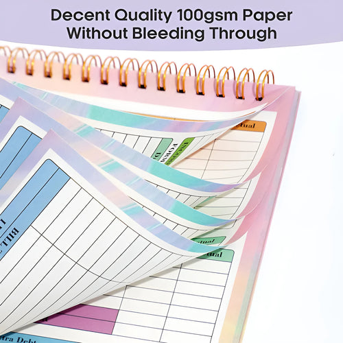 B5 budget tally notebook with spiral binding for financial tracking