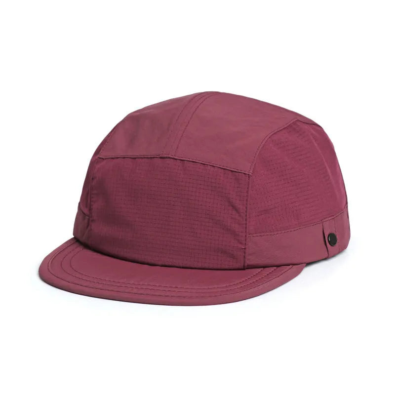 Polyester dome crown cap with soft tongue in multiple colour options showing breathable quick-drying construction