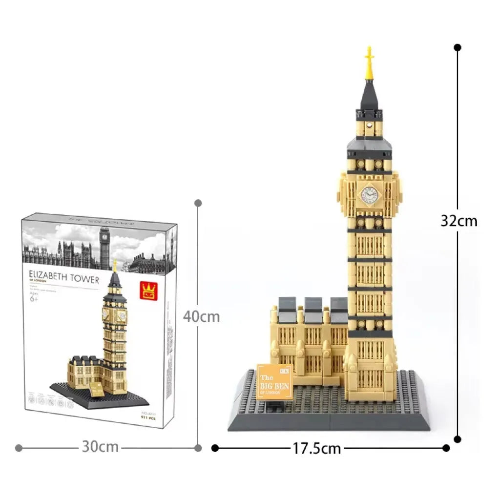 Wange small particle building blocks set with over 800 pieces for world landmark model construction