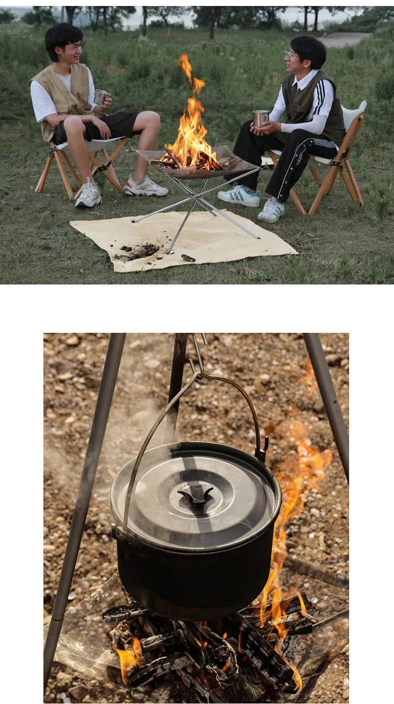 Stainless steel barbecue grill set with silver finish and integrated cooking net