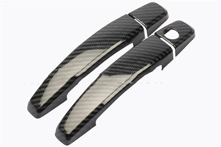 Carbon fibre pattern door handle overlay for Opel Vauxhall Astra car interior
