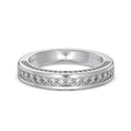 S925 sterling silver ring for women with white gold electroplated finish, geometric shape, available sizes 5 to 9