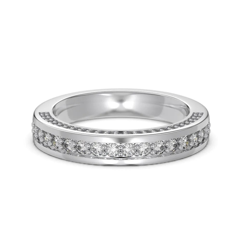 S925 sterling silver ring for women with white gold electroplated finish, geometric shape, available sizes 5 to 9