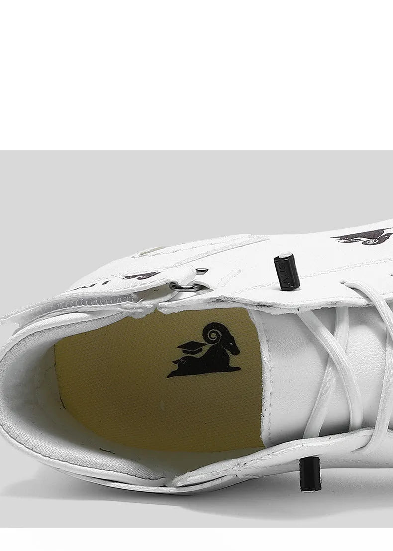 Octopus men's high top shoes with round toe, mid-tube height, and non-slip rubber sole