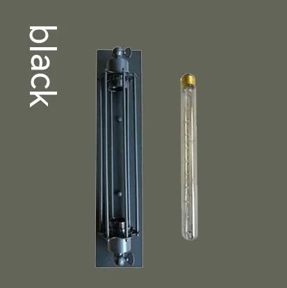 Industrial retro iron wall lamp in black, bronze, rust, or silver colour options