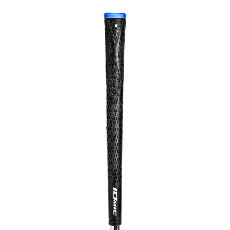 TPE material golf club grip showing colour options including solid colours and black with red, green, or blue accent heads