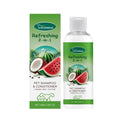 100ml pet 2-in-1 shampoo bottle with watermelon and coconut extract label